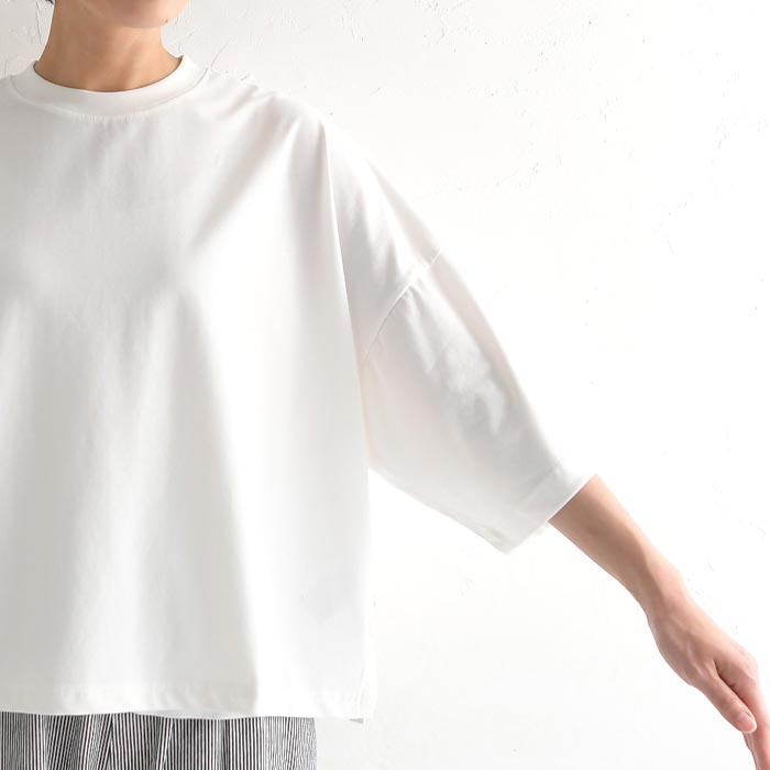 メール便可 カットソー 五分袖 レディース 接触冷感 ワイド ひんやり Tシャツ 大きいサイズ 25SS0523R, |  | 20