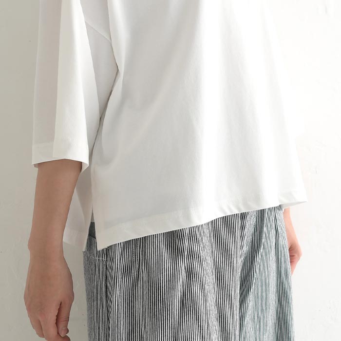 メール便可 カットソー 五分袖 レディース 接触冷感 ワイド ひんやり Tシャツ 大きいサイズ 25SS0523R, |  | 21