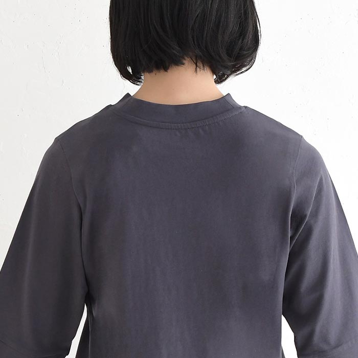 Tシャツ ハイネック 六分袖 レディース プルオーバー カットソー 接触冷感 エンザイム天竺 綿100％ UVカット 春夏 26SS0424, |  | 19