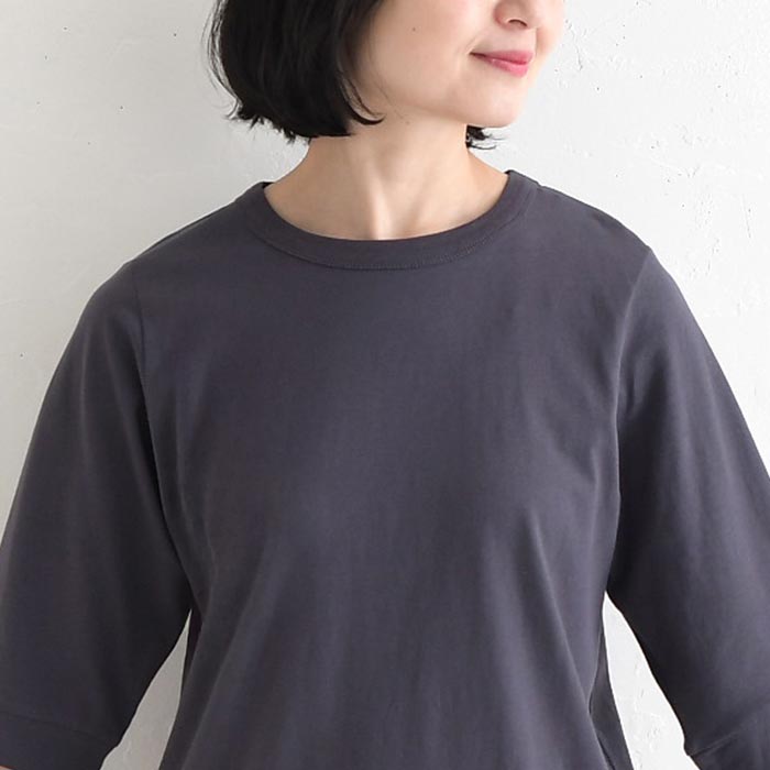 メール便可 Tシャツ クルーネック 六分袖 レディース プルオーバー カットソー 接触冷感 エンザイム天竺 綿100％ UVカット 春夏 26SS0424, |  | 17