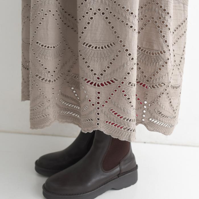 20％OFF セール！ 返品交換不可 選べる着丈 スカラップ刺繍 スカート ロング 裏地付き レース 低身長 高身長 綿100％ 25AW0926, q1128, q2, |  | 19