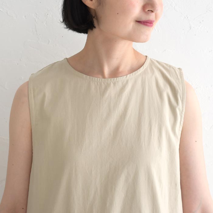 50％OFF セール！ 返品交換不可 ノースリーブワンピース 綿100％ ポプリン ロング ギャザー ゆったり Aライン レディース 25AW0822, q0109, q5, |  | 15