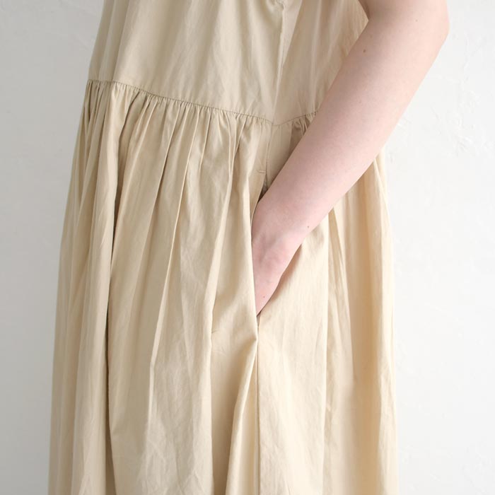 50％OFF セール！ 返品交換不可 ノースリーブワンピース 綿100％ ポプリン ロング ギャザー ゆったり Aライン レディース 25AW0822, q0109, q5, |  | 19