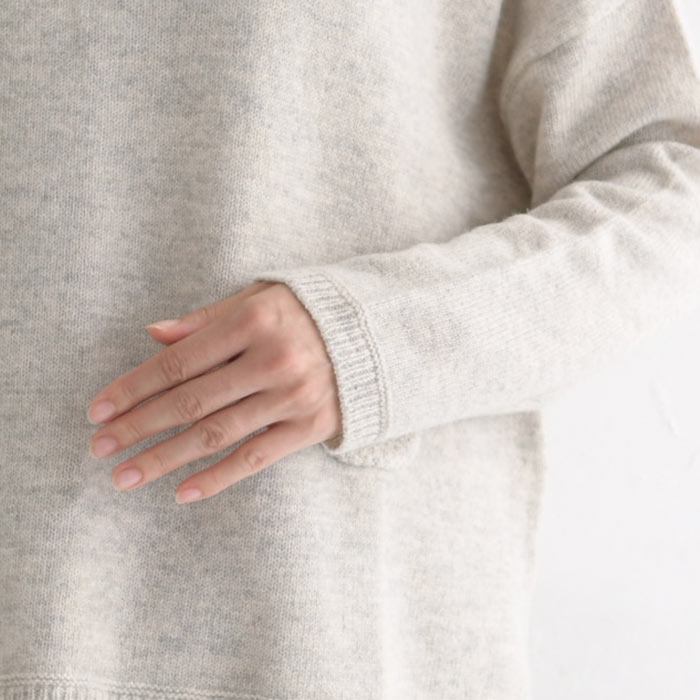 bliss bunch ボトルネック ニットプルオーバー ラムウール ナイロン ポケット付 23AW1102, Bliss bunch bliss ボトルネック ニットプルオーバー ラムウール