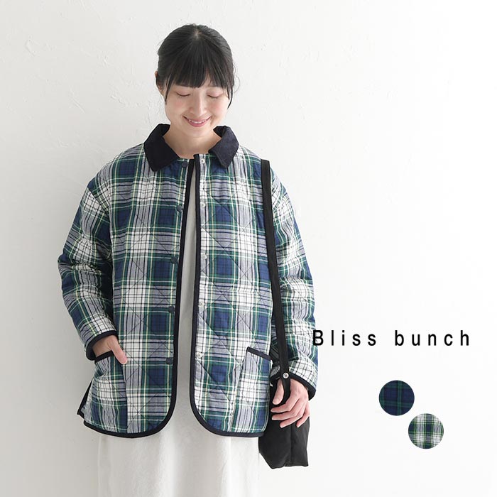 Bliss bunch 中綿キルト ジャケット コットンツイル タータンチェック 冬 冬服