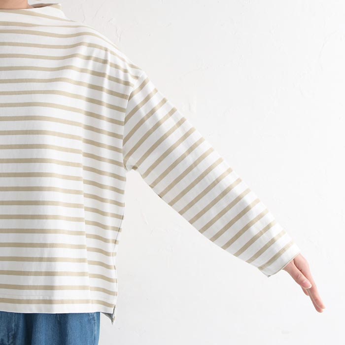 50％OFF セール！ 返品交換不可 プルオーバー カットソー 長袖 レディース ボトルネック ボーダー コットン Bliss bunch 綿100％ 24AW0906, q1219, q5, | Bliss bunch | 17