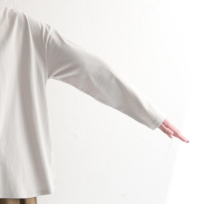 長袖 カットソー レディース Bliss bunch リサイクルコットン 裾フレア 無地 綿100％ 大きいサイズ 24SS0216, | Bliss bunch | 19