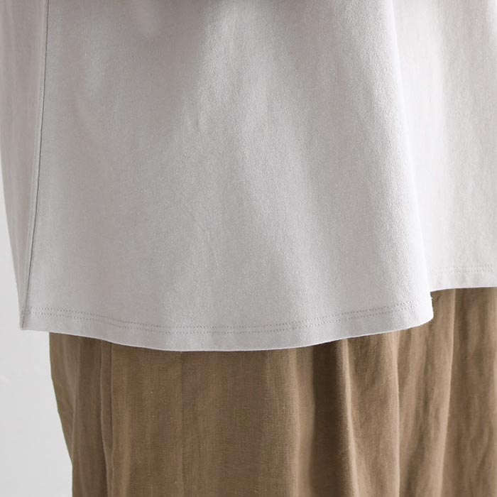 長袖 カットソー レディース Bliss bunch リサイクルコットン 裾フレア 無地 綿100％ 大きいサイズ 24SS0216, | Bliss bunch | 20