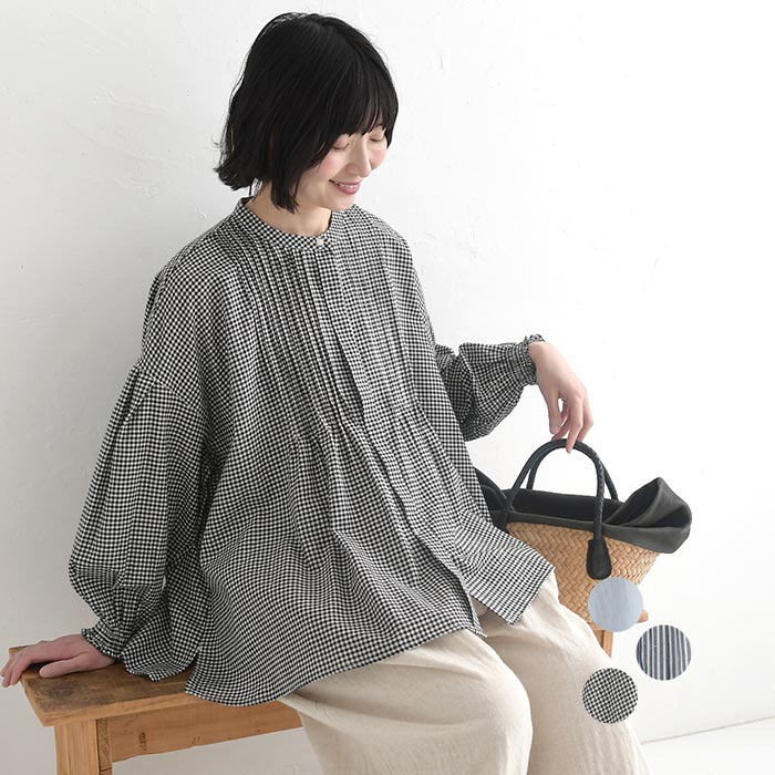 ブラウス 綿100％ ピンタック 長袖 春 夏 30代 40代 50代 26SS0403