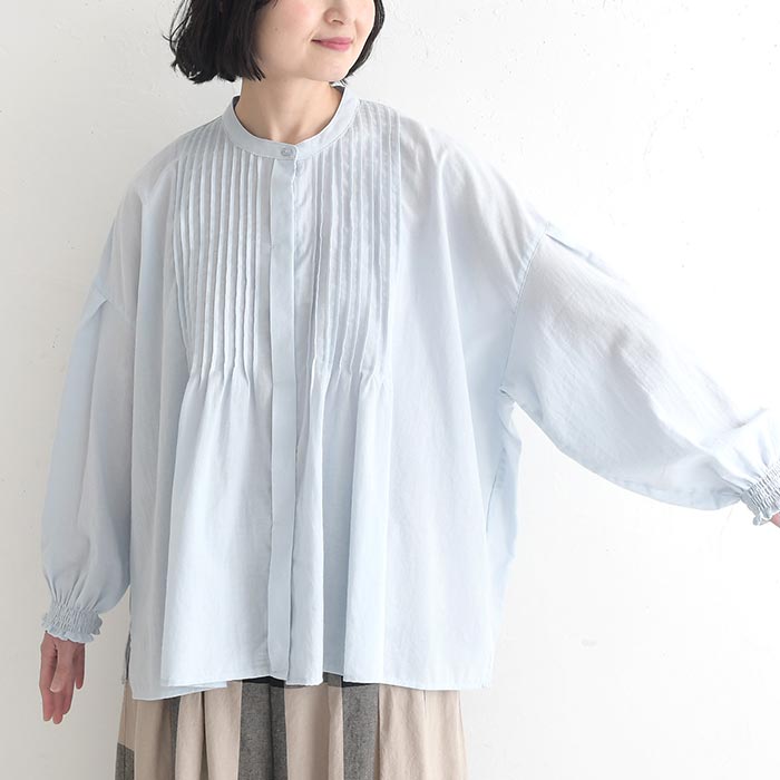 ブラウス 綿100％ ピンタック 長袖 春 夏 30代 40代 50代 26SS0403