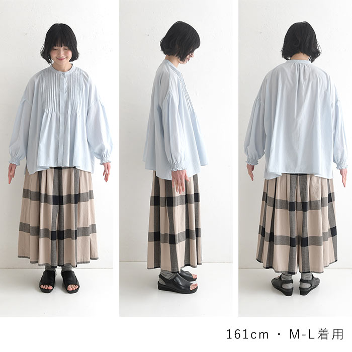 ブラウス 綿100％ ピンタック 長袖 春 夏 30代 40代 50代 26SS0403