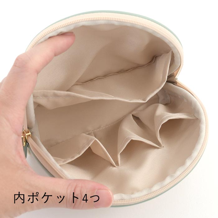 撥水ラミネート】ミニサイズのシェル型ポーチNo.12 和菓子ねこ