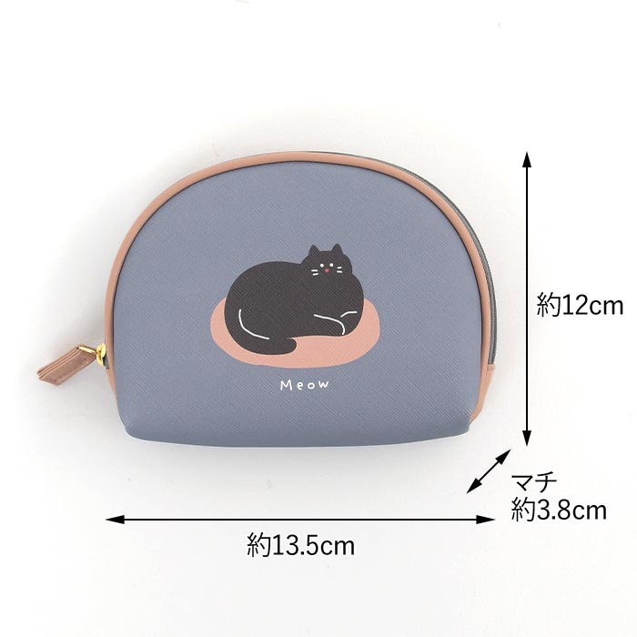 ゆるネコイラスト シェル型ポーチ 雑貨 かわいい マカロンカラー 化粧