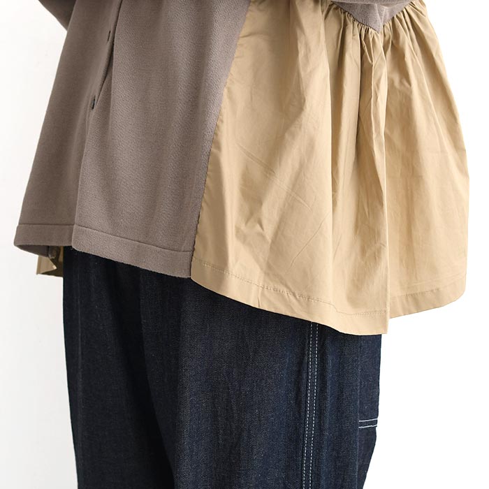 【50％OFF セール！】 返品交換不可 カーディガン 長袖 レディース Bliss bunch 異素材ミックス ふんわり ギャザー 綿100％ 25AW0904, q1219, q5, | Bliss bunch | 17