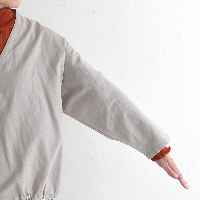 【50％OFF セール！】 返品交換不可 カーディガン レディース 綿麻 長袖 Vネック 裾ゴム 8分丈 平織り ゆったり 25AW0822, q1219, q5, | Bliss bunch | 18