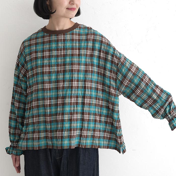 プルオーバー ブラウス 長袖 レディース シャツ 綿シャーリング Bliss bunch  25AW1003, | Bliss bunch | 18