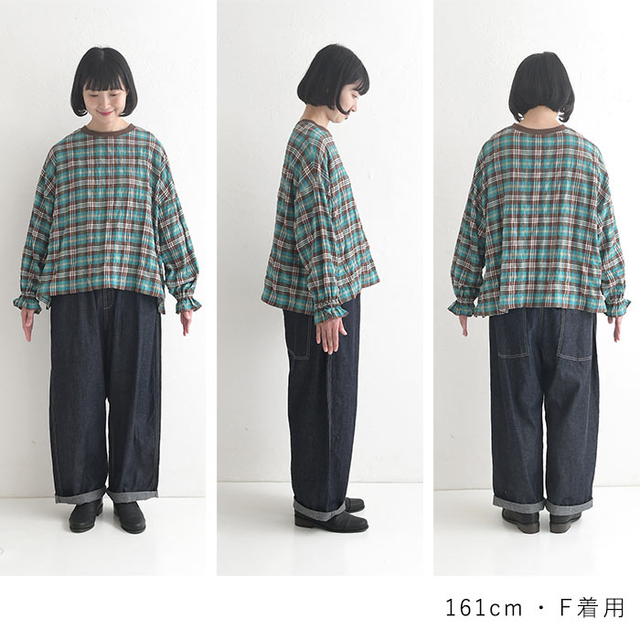 プルオーバー ブラウス 長袖 レディース シャツ 綿シャーリング Bliss bunch  25AW1003, | Bliss bunch | 21