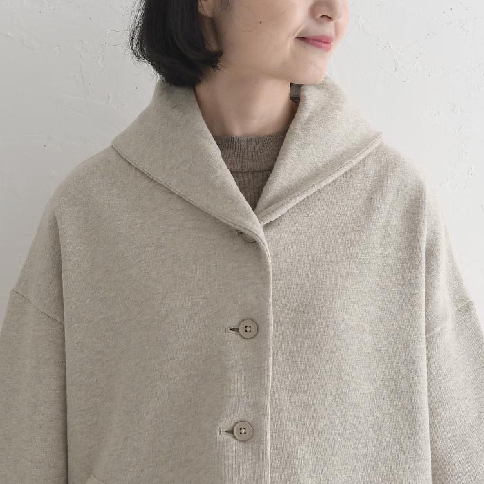 カラージャケット レディース Bliss bunch コットン裏起毛 ラウンドヘム ショール 綿100％ 25AW1107, | Bliss bunch | 16