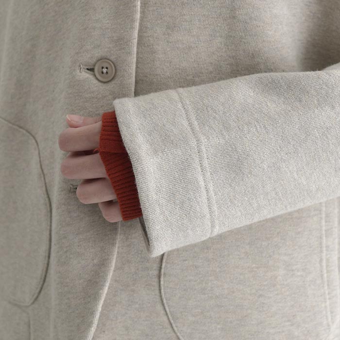 カラージャケット レディース Bliss bunch コットン裏起毛 ラウンドヘム ショール 綿100％ 25AW1107, | Bliss bunch | 18