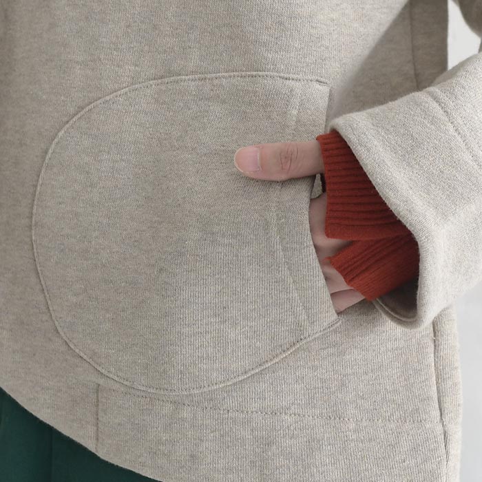 カラージャケット レディース Bliss bunch コットン裏起毛 ラウンドヘム ショール 綿100％ 25AW1107, | Bliss bunch | 21