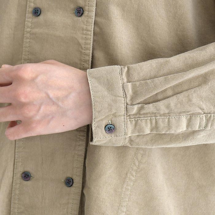 シャツ ブラウス 長袖 レディース Bliss bunch コールコットン ダブルボタンシャツ 綿100％ 25AW1114, | Bliss bunch | 16