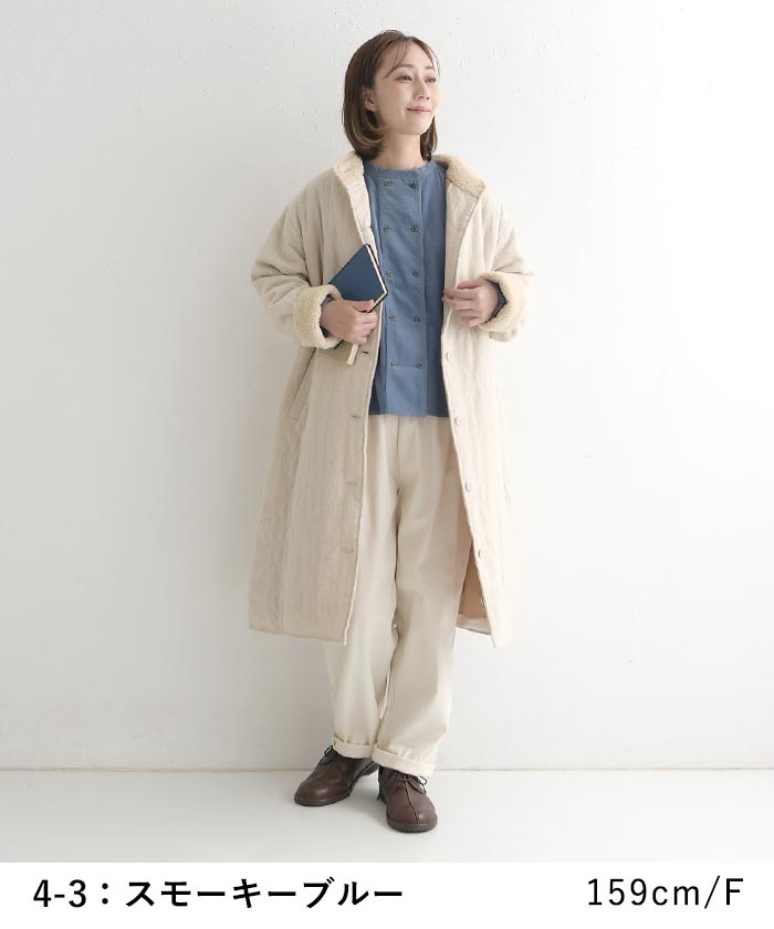 シャツ ブラウス 長袖 レディース Bliss bunch コールコットン ダブルボタンシャツ 綿100％ 25AW1114, | Bliss bunch | 05