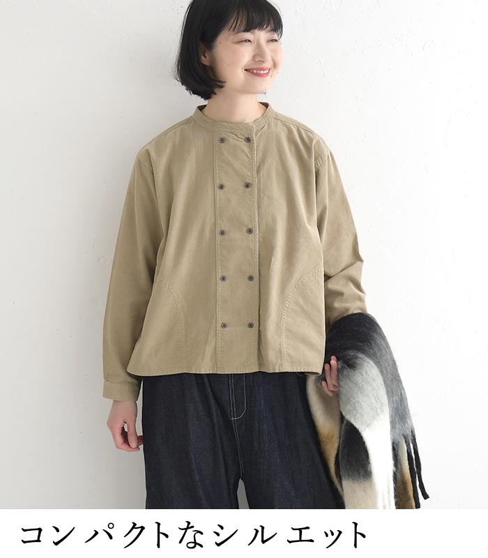 シャツ ブラウス 長袖 レディース Bliss bunch コールコットン ダブルボタンシャツ 綿100％ 25AW1114, | Bliss bunch | 09