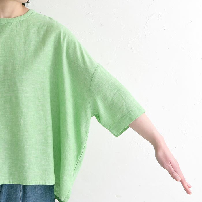 プルオーバー ブラウス 綿麻 ストライプ シャンブレー Bliss bunch 春 夏 30代 40代 50代 26SS0501, | Bliss bunch | 18