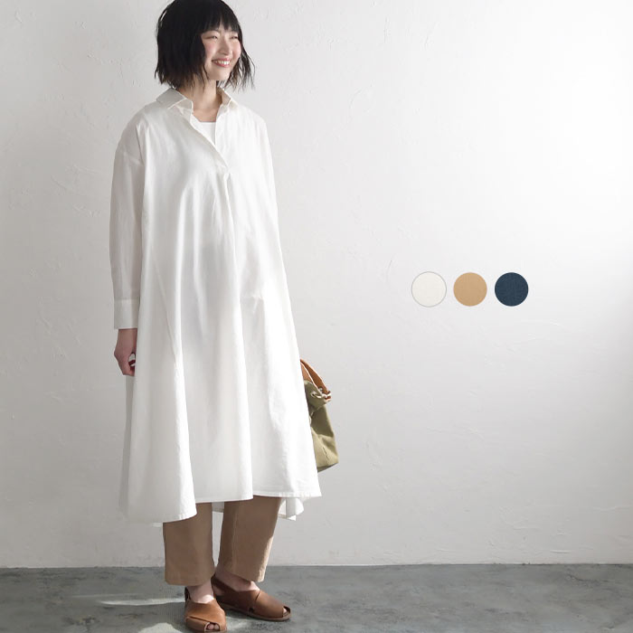 セール ワンピース シャツワンピース スキッパー インド綿 綿 コットン 綿100 コットン100 30代 40代 50代 60代 無地 エコロコ 22ss0318 Q5 Q0729ss 952 21 Ecoloco 通販 Yahoo ショッピング