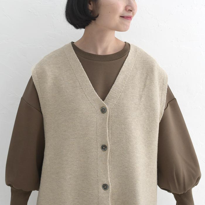 20％OFF セール！ 返品交換不可 ニットベスト レディース ふわもち 前