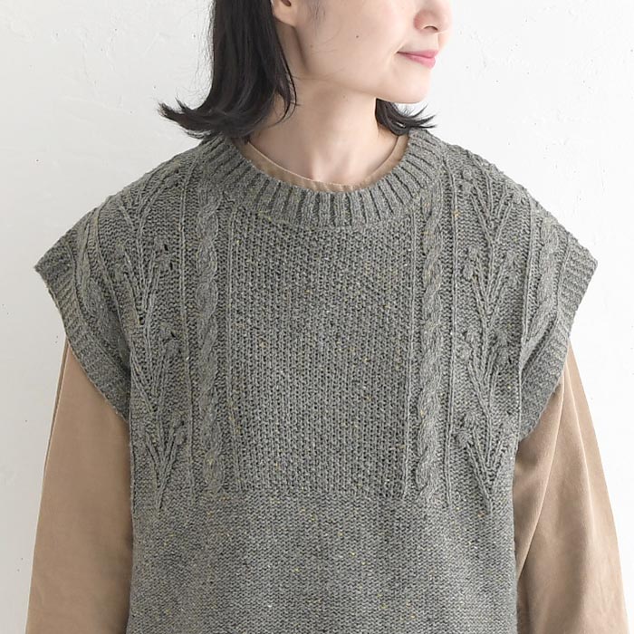 ニットべスト ケーブル編み  秋冬 冬26AW1009, |  | 15