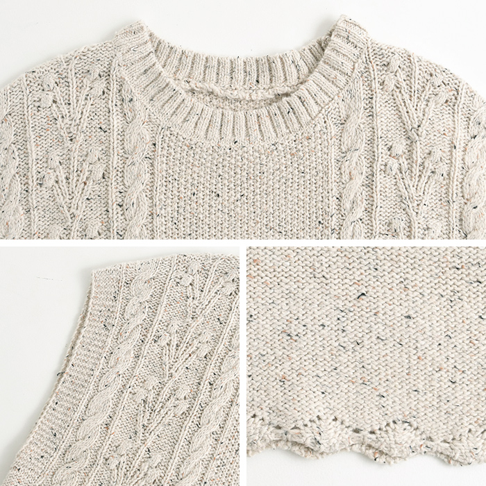 ニットべスト ケーブル編み  秋冬 冬26AW1009, |  | 20