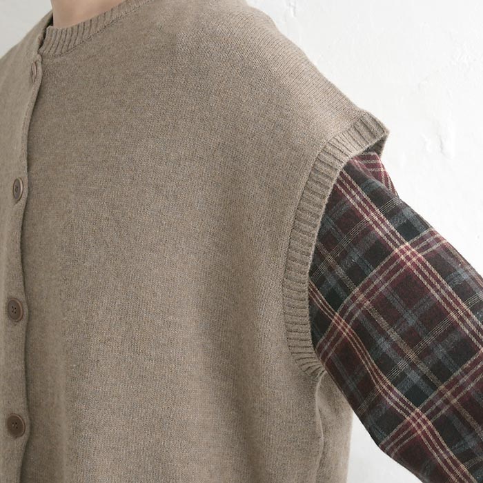 前開きニットベスト ウォッシャブル ふわもち  秋冬 26AW1014, |  | 15