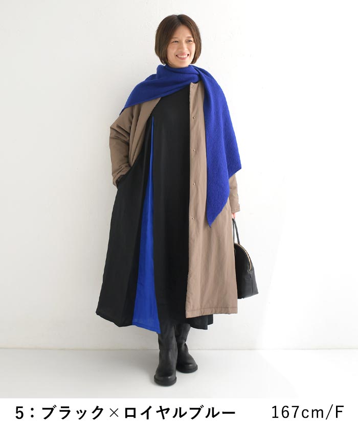 08Mab ワンピース ロング 長袖 レディース 14番手リネン バイ