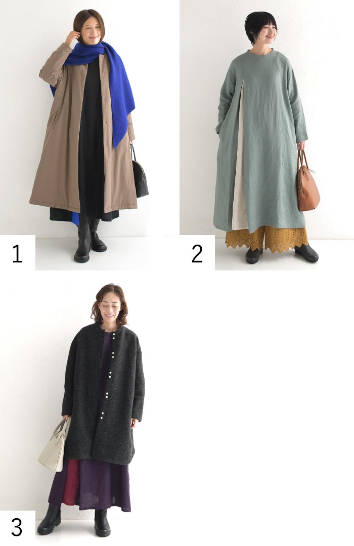 08Mab ワンピース ロング 長袖 レディース 14番手リネン バイ