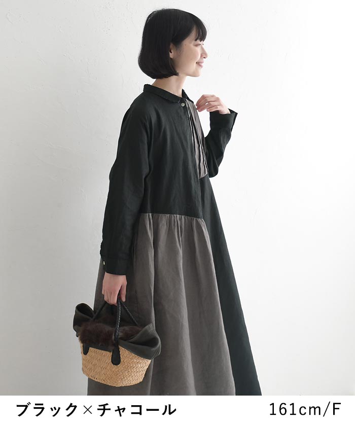 ★08Mab★9番手リネンアシンメトリー 重ねワンピ【charcoal】 ☆08Mab☆9番手リネンアシンメトリー 重ねワンピ【charcoal】 - メルカリ