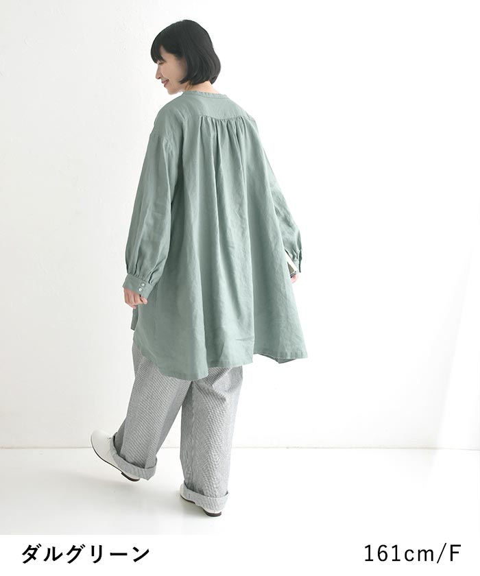 08Mab（ゼロハチマブ） チュニック レディース ふんわり袖 リネン100