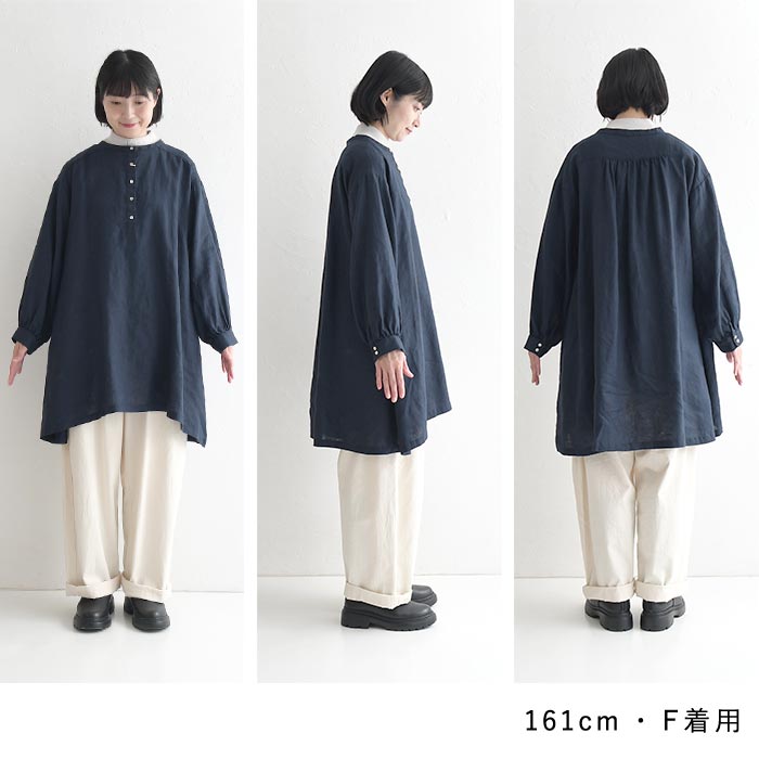 08Mab（ゼロハチマブ） チュニック レディース ふんわり袖 リネン100