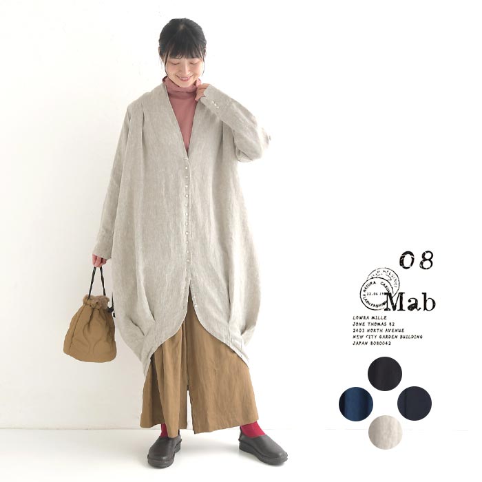 08Mab 08mab ゼロハチマブ ガウン コート トッパー 羽織り