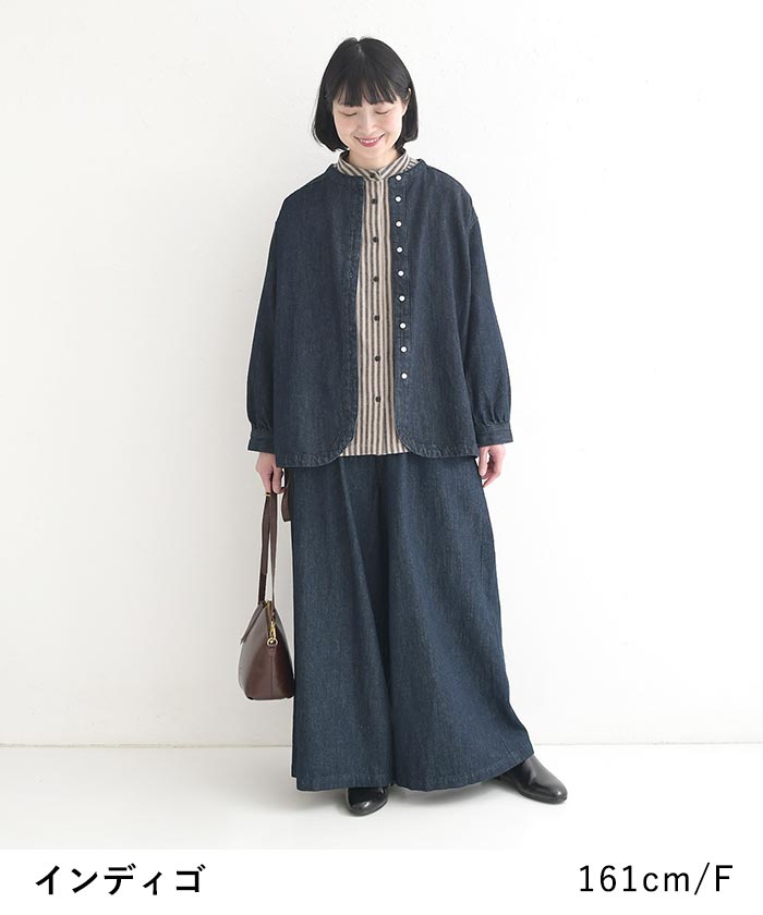 08Mab（ゼロハチマブ） シャツ ブラウス 長袖 リネンコットン デニム