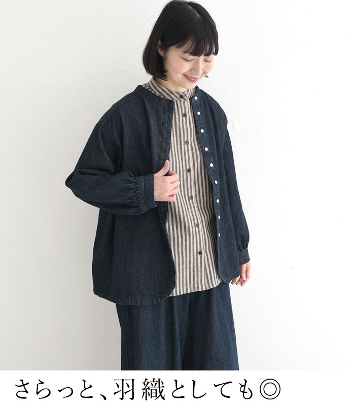 08Mab（ゼロハチマブ） シャツ ブラウス 長袖 リネンコットン デニム