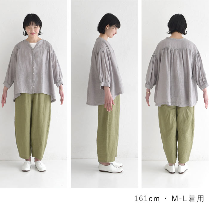 ブラウス リネンピンタックボリューム袖ブラウス｜08Mab（ゼロハチマブ）の商品詳細