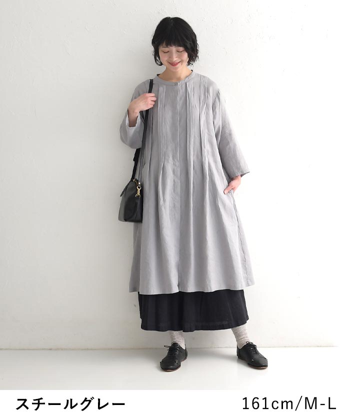チュニック ブラウス シャツ 08Mab×ecoloco別注 14番手リネン レディース 麻100％ 大きいサイズ 25SS0204, c14, | 08Mab | 11