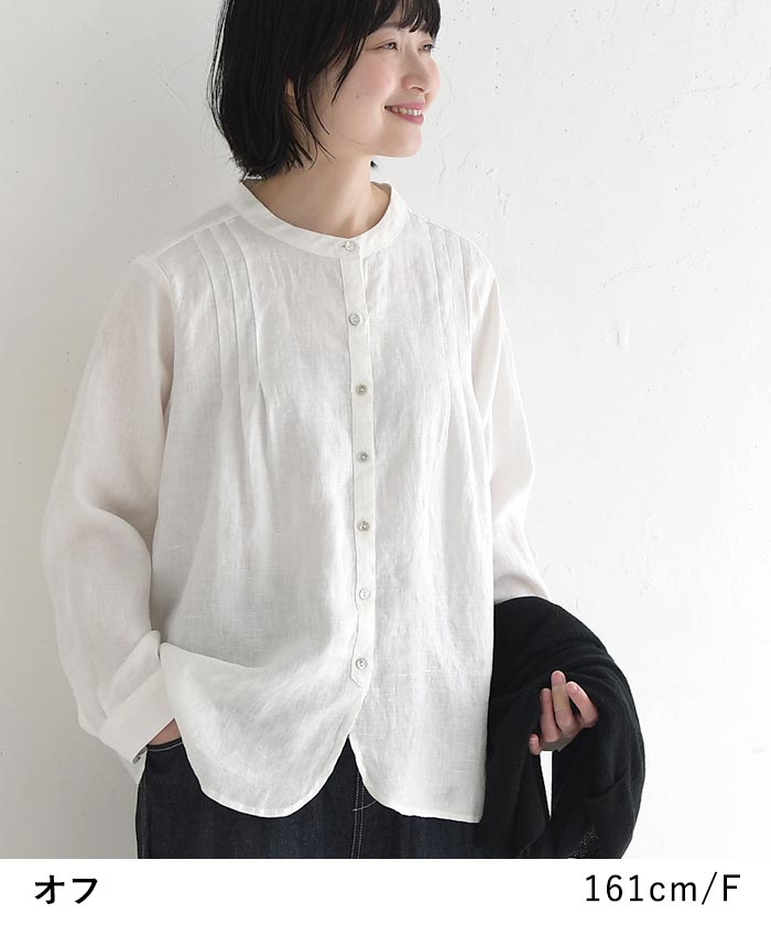 最大20％OFFクーポンあり ブラウス 14番手リネン 麻100% 08Mab 夏 春 リネンシャツ 30代 40代 50代 26SS0424, 爆買の画像