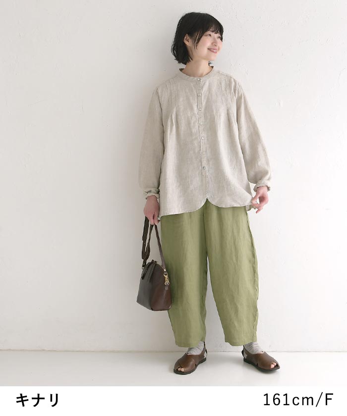 最大20％OFFクーポンあり ブラウス 14番手リネン 麻100% 08Mab 夏 春 リネンシャツ 30代 40代 50代 26SS0424, 爆買の画像
