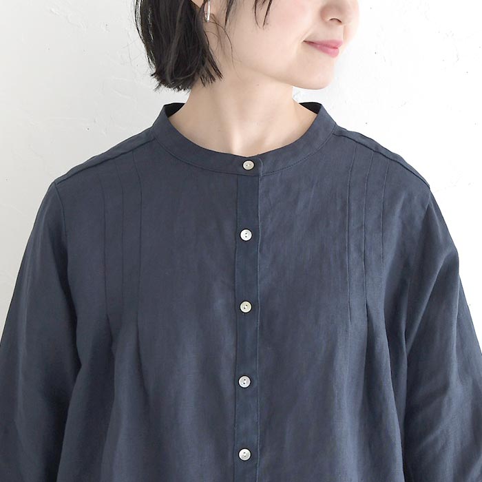 最大20％OFFクーポンあり ブラウス 14番手リネン 麻100% 08Mab 夏 春 リネンシャツ 30代 40代 50代 26SS0424, 爆買の画像