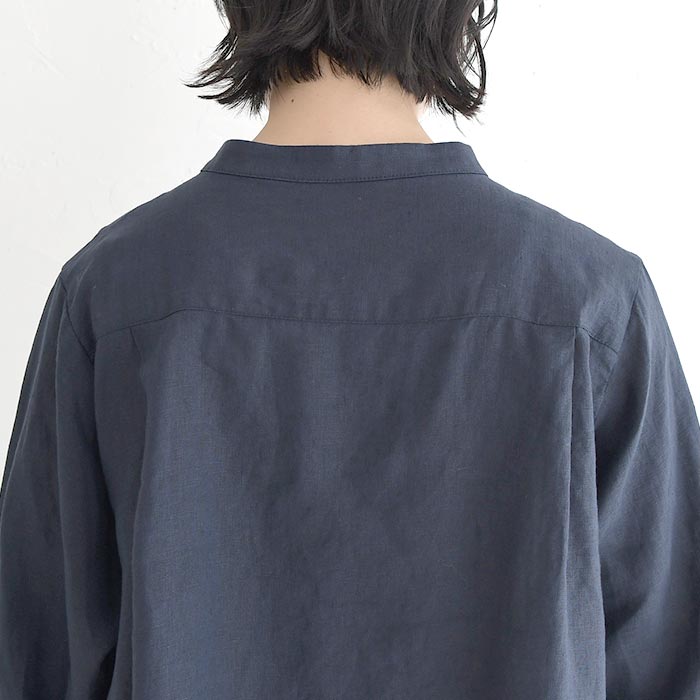 最大20％OFFクーポンあり ブラウス 14番手リネン 麻100% 08Mab 夏 春 リネンシャツ 30代 40代 50代 26SS0424, 爆買の画像