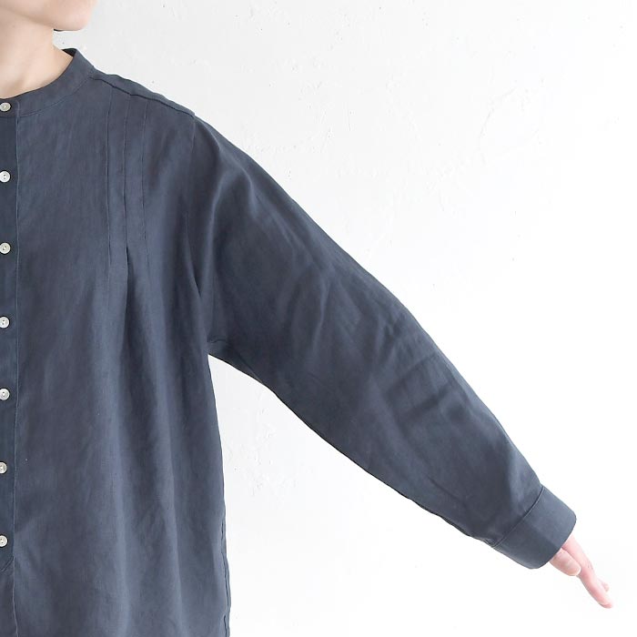 最大20％OFFクーポンあり ブラウス 14番手リネン 麻100% 08Mab 夏 春 リネンシャツ 30代 40代 50代 26SS0424, 爆買の画像