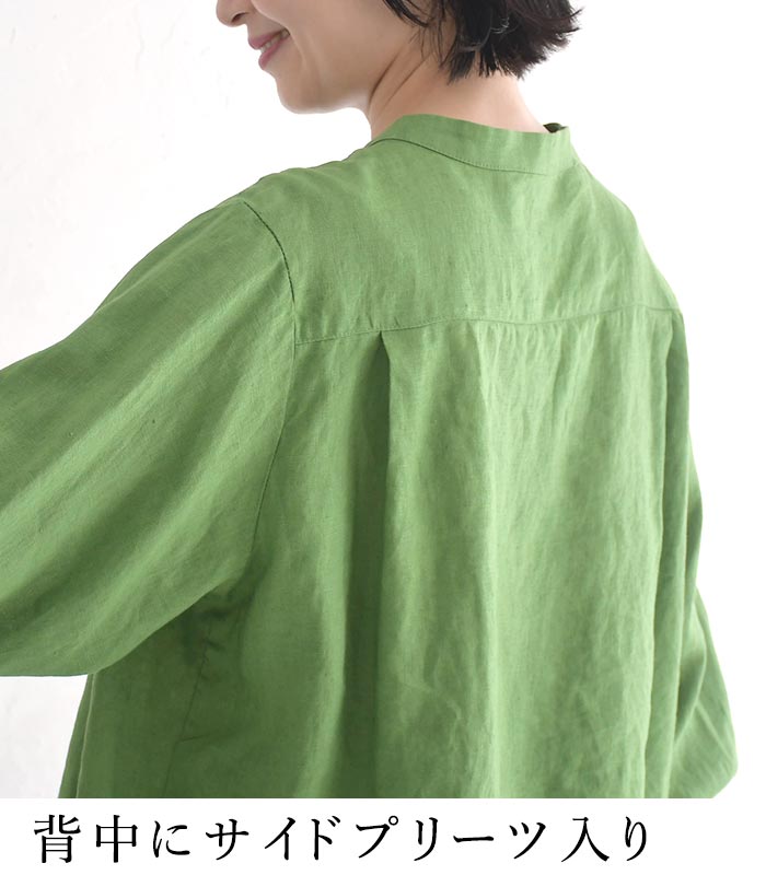 最大20％OFFクーポンあり ブラウス 14番手リネン 麻100% 08Mab 夏 春 リネンシャツ 30代 40代 50代 26SS0424, 爆買の画像