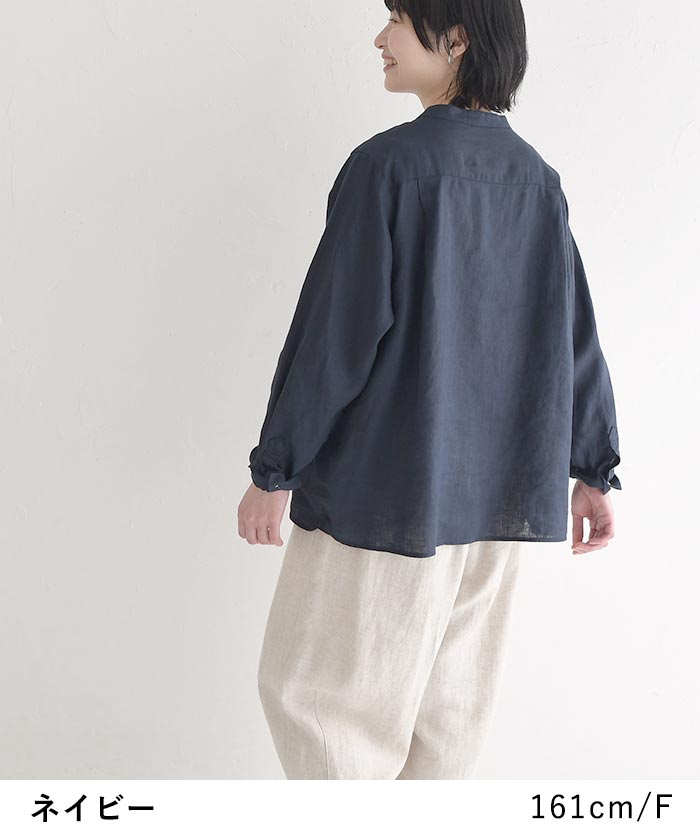 最大20％OFFクーポンあり ブラウス 14番手リネン 麻100% 08Mab 夏 春 リネンシャツ 30代 40代 50代 26SS0424, 爆買の画像